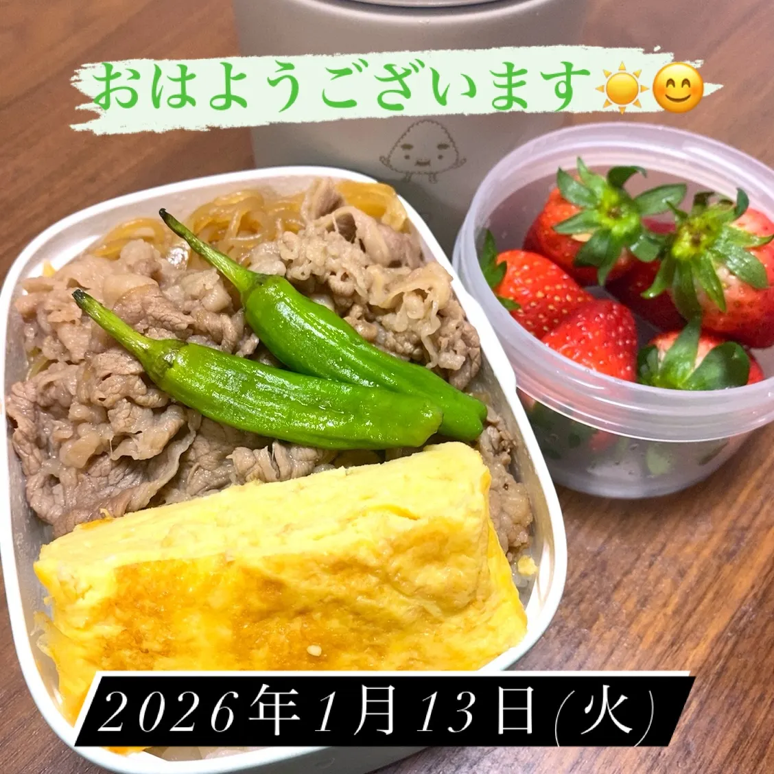 今日は、パパっと丼弁当❣️